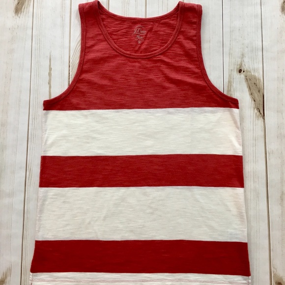 red and white striped tank top mens